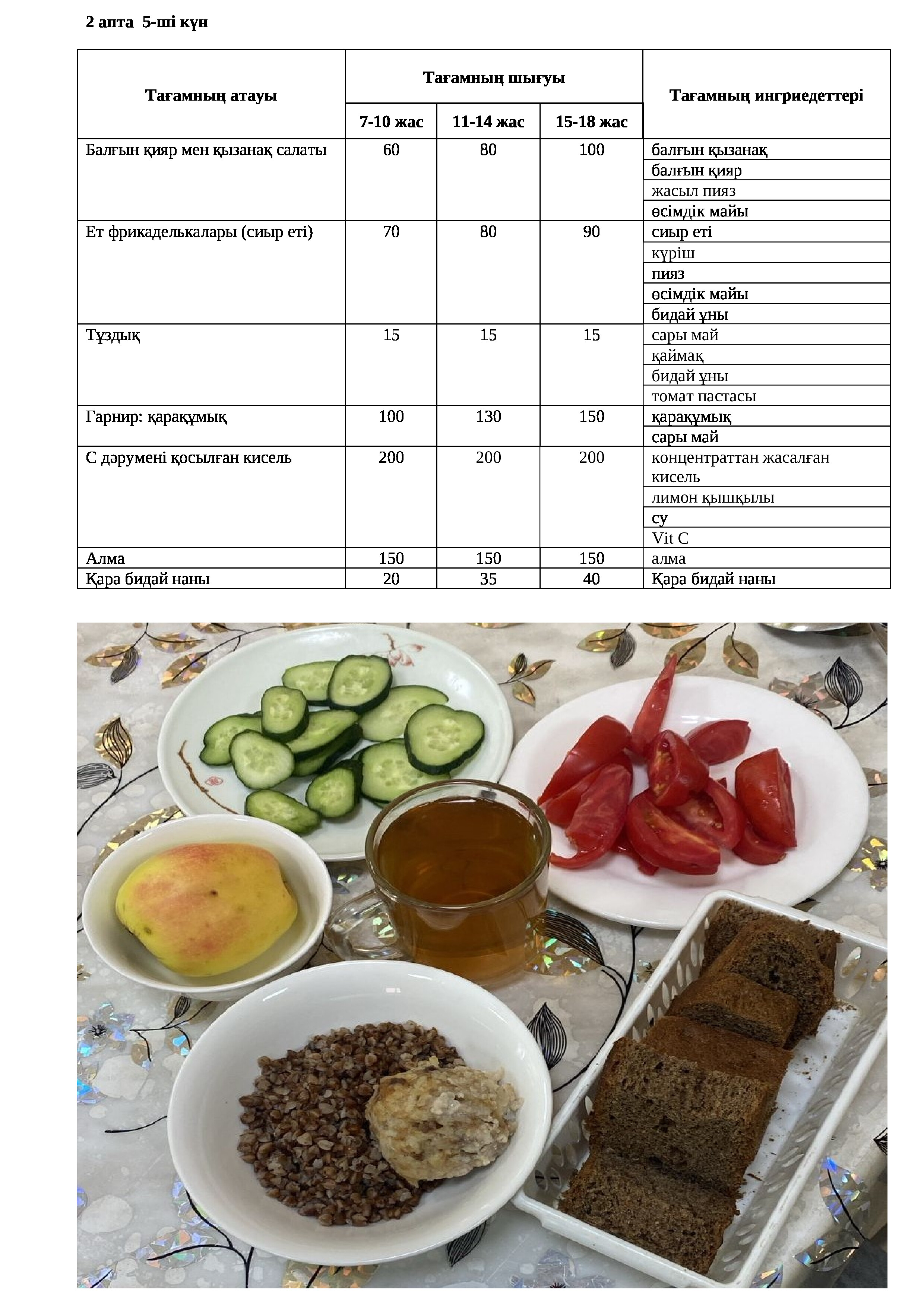 13.09.2024 жылына арналған ас мәзірі/Меню на 13.09.2024