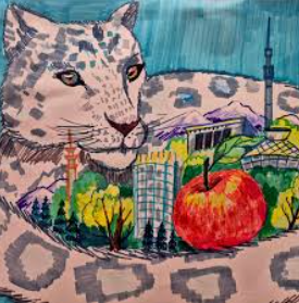 Выставка рисунков, посвящённая Дню города Алматы.